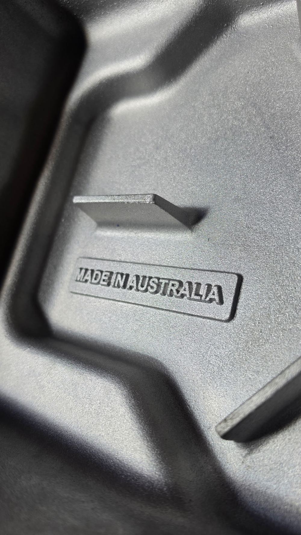 MADE IN AUSTRALIA cast into the inside of the Auto Labs 10R80 deep cast transmission pan