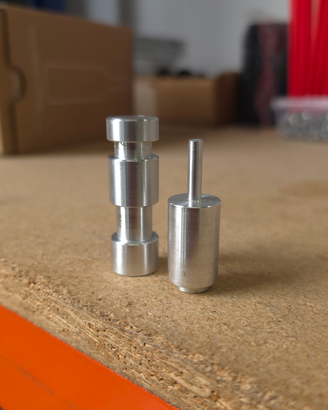 Auto Labs billet aluminium transmission bypass valves — both styles, the 6-speed and 10-speed, on the workshop bench