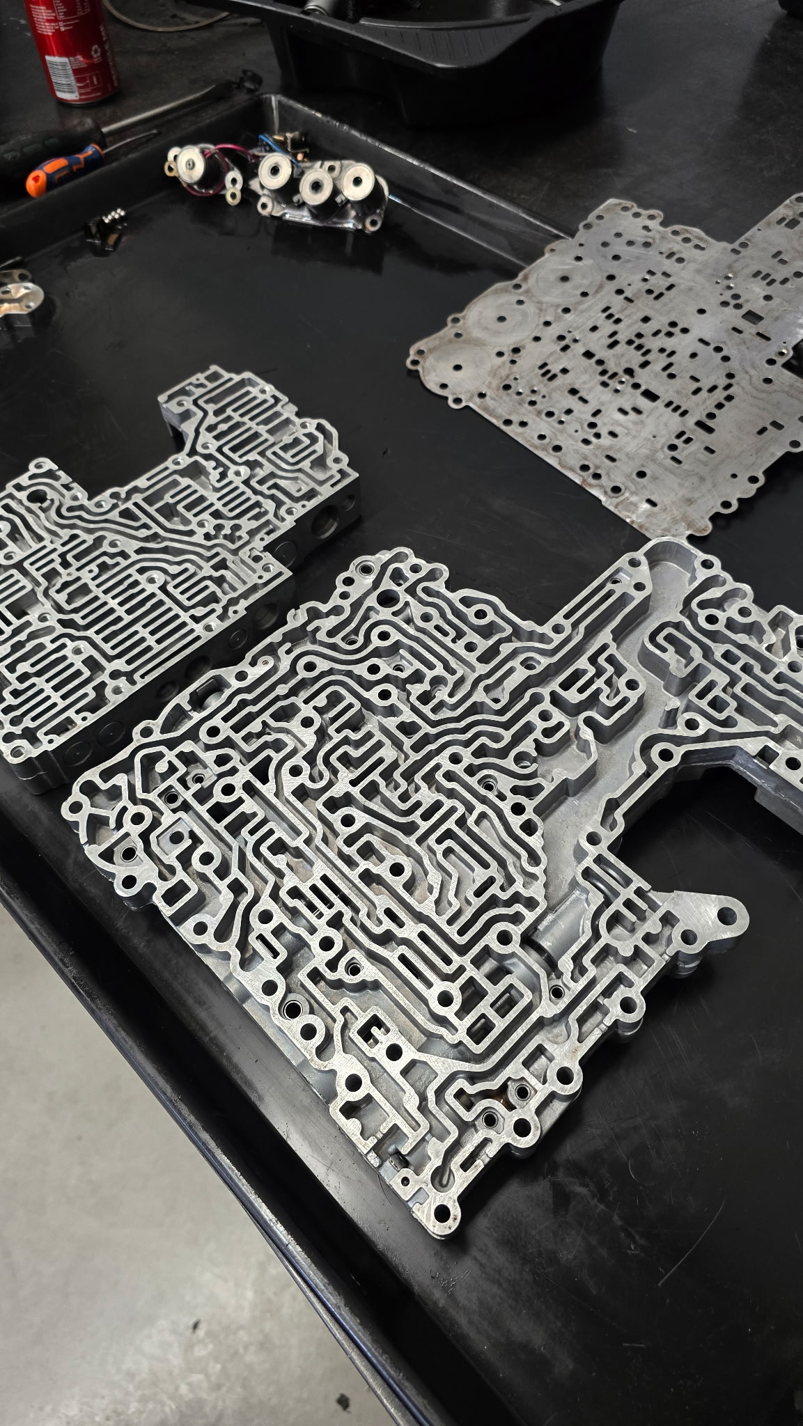 Automatic transmission valve body stripped and cleaned on the bench